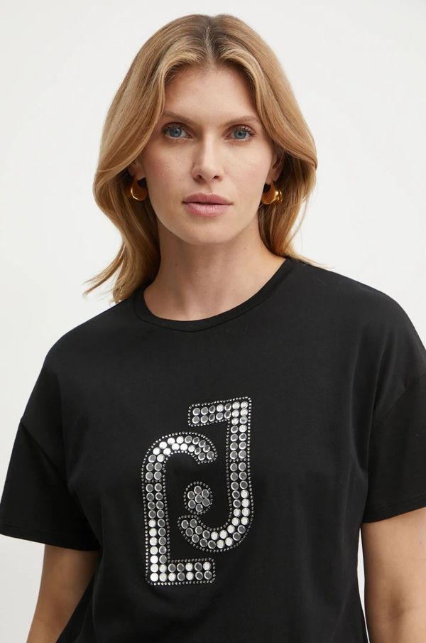 Liu Jo Pamučna majica Liu Jo za žene, boja: crna, WF4104 J5904