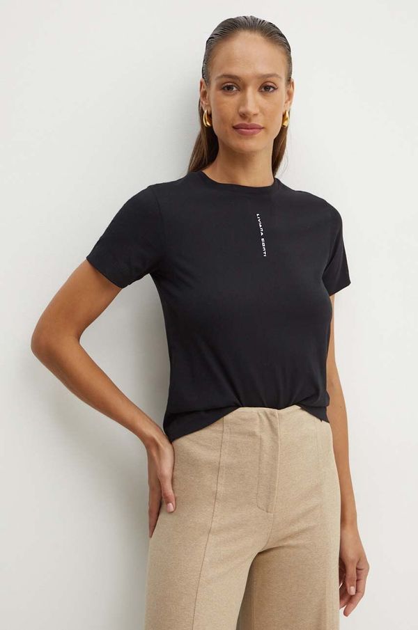 Liviana Conti Pamučna majica Liviana Conti za žene, boja: crna, F4WW72