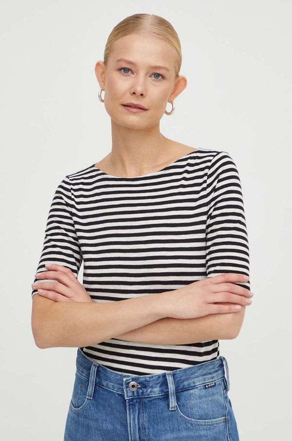 Marc O'Polo Pamučna majica Marc O'Polo za žene, boja: crna