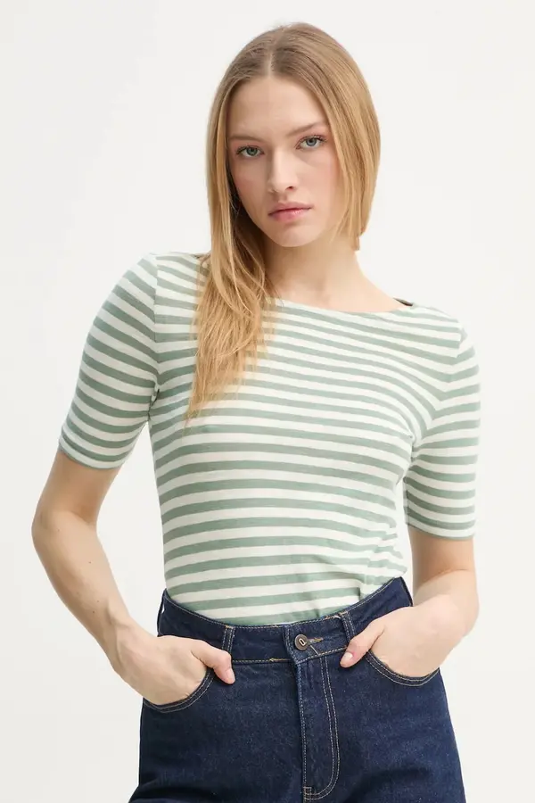 Marc O'Polo Pamučna majica Marc O'Polo za žene, boja: zelena, 502219651333