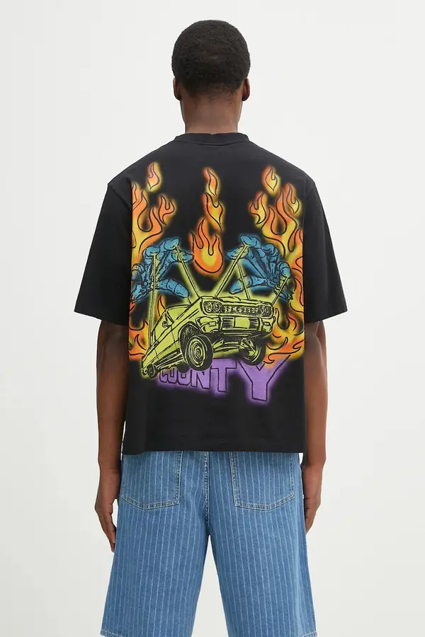 Marcelo Burlon Pamučna majica Marcelo Burlon County Flame Boxy T-Shirt Black Red