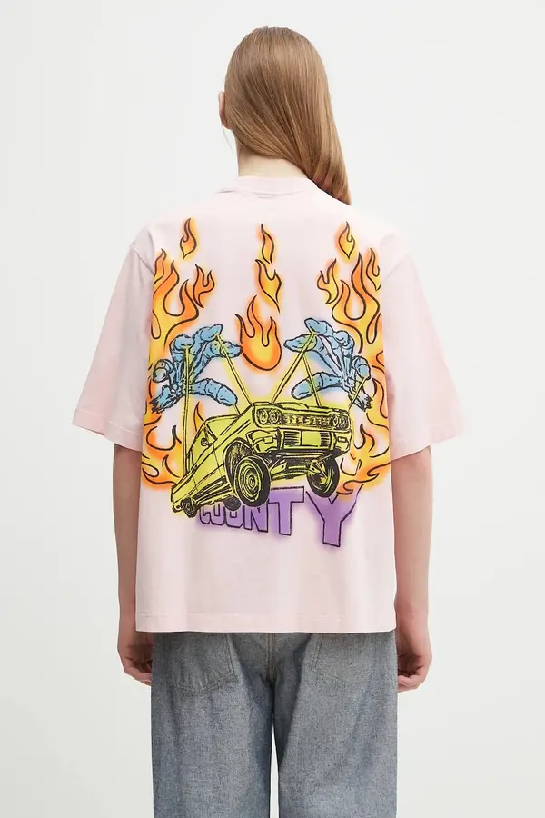 Marcelo Burlon Pamučna majica Marcelo Burlon County Flame Boxy T-Shirt Pink Red