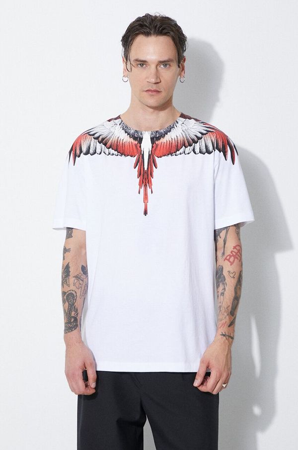 Marcelo Burlon Pamučna majica Marcelo Burlon Icon Wings Basic za muškarce, boja: bijela, s tiskom, CMAA056S24JER0010125