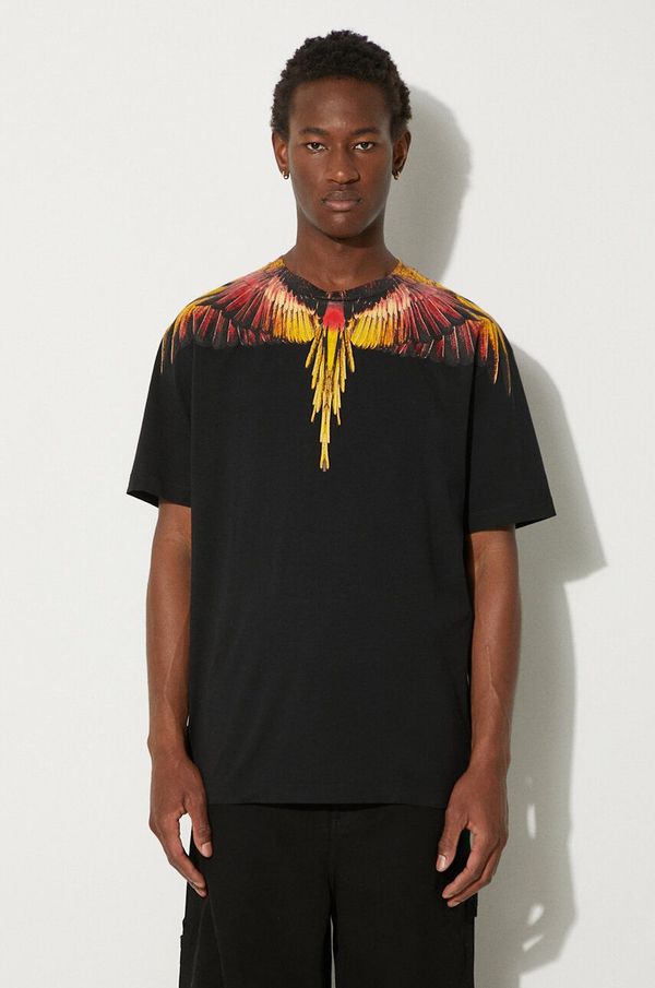 Marcelo Burlon Pamučna majica Marcelo Burlon Icon Wings za muškarce, boja: crna, s tiskom, CMAA056F24JER0011025