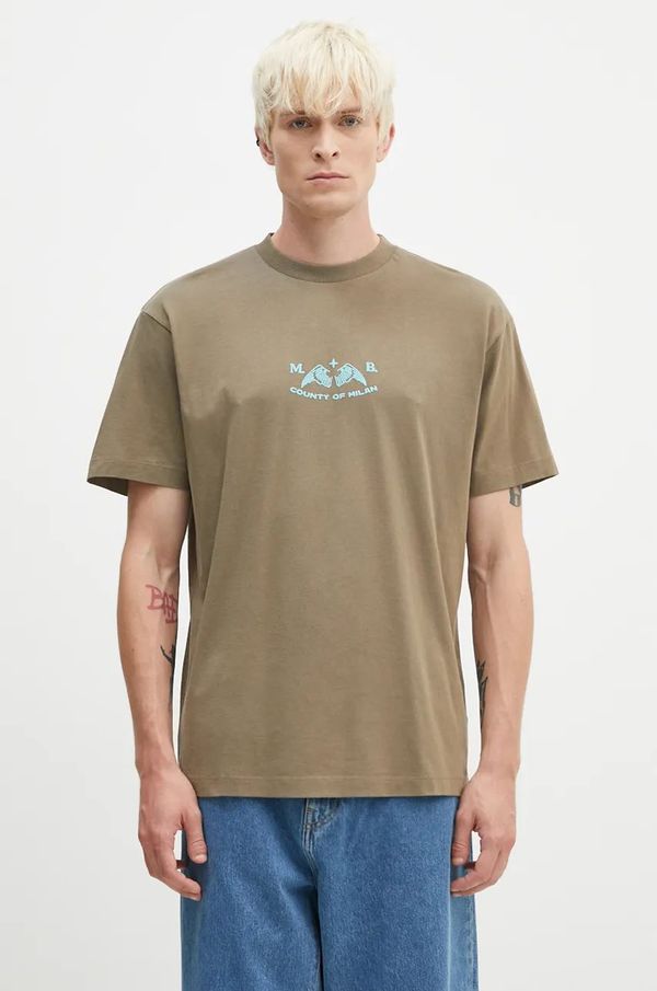 Marcelo Burlon Pamučna majica Marcelo Burlon Vintage Logo Basic Tee za muškarce, boja: zelena, s tiskom, CMAA056F24JER0066E4D