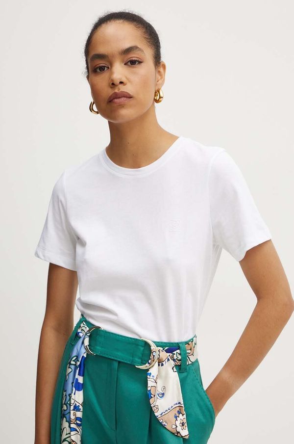 Marella Pamučna majica Marella za žene, boja: bijela, 2423976054200