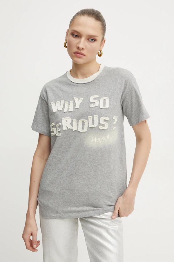 Max&Co. Pamučna majica MAX&Co. za žene, boja: siva, 2518971021200