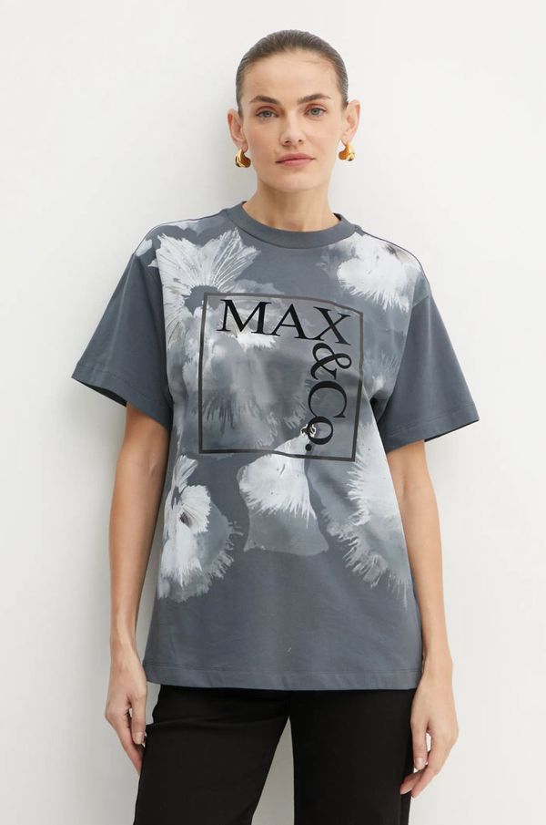 Max&Co. Pamučna majica MAX&Co. za žene, boja: zelena, 2426976043200