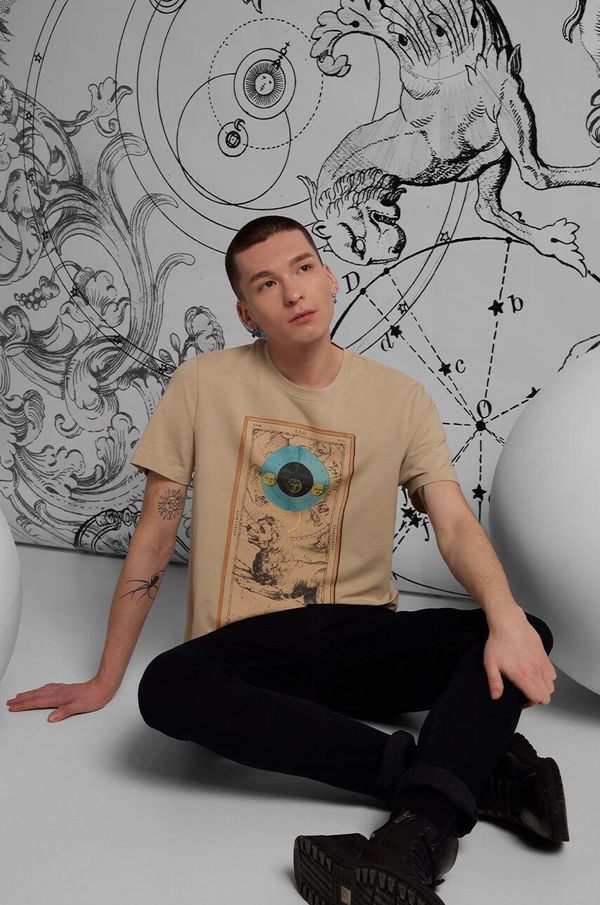 Medicine Pamučna majica Medicine za muškarce, boja: bež, s tiskom