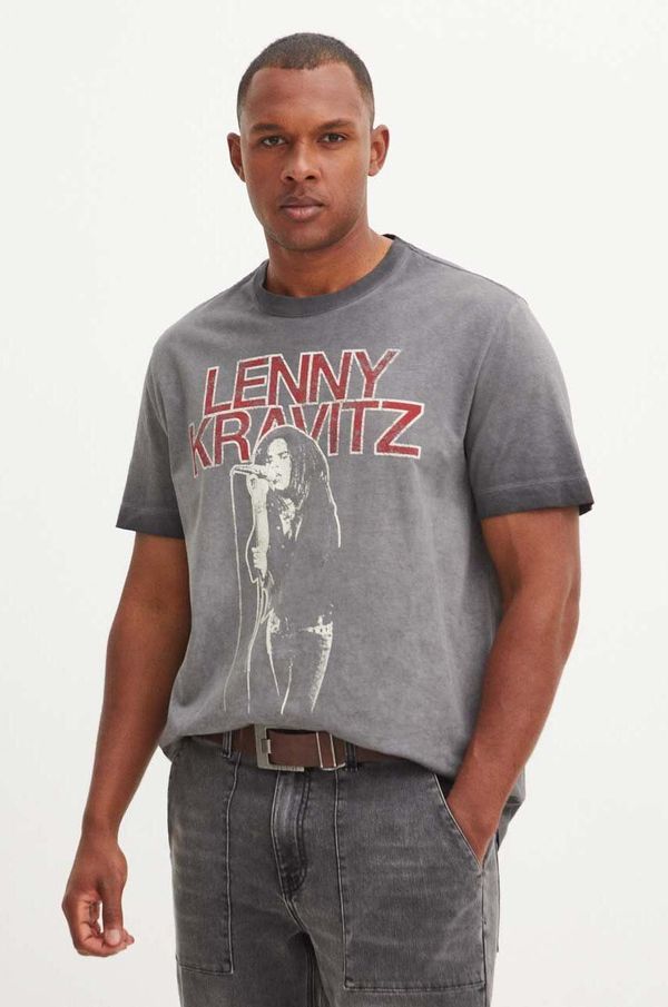 Medicine Pamučna majica Medicine za muškarce, boja: siva, s tiskom