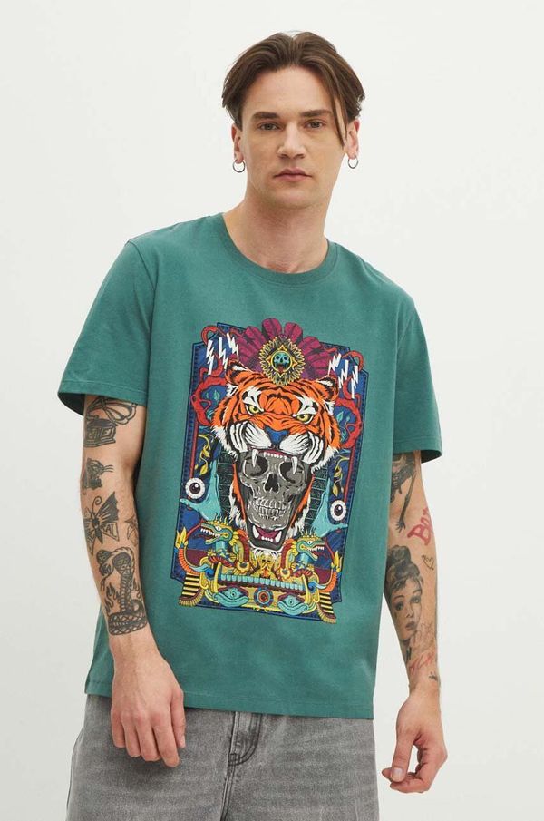 Medicine Pamučna majica Medicine za muškarce, boja: tirkizna, s tiskom