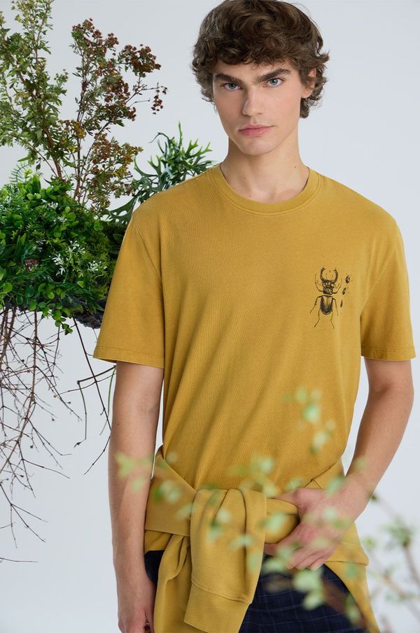 Medicine Pamučna majica Medicine za muškarce, boja: žuta, s tiskom