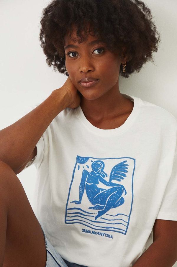 Medicine Pamučna majica Medicine za žene, boja: bež