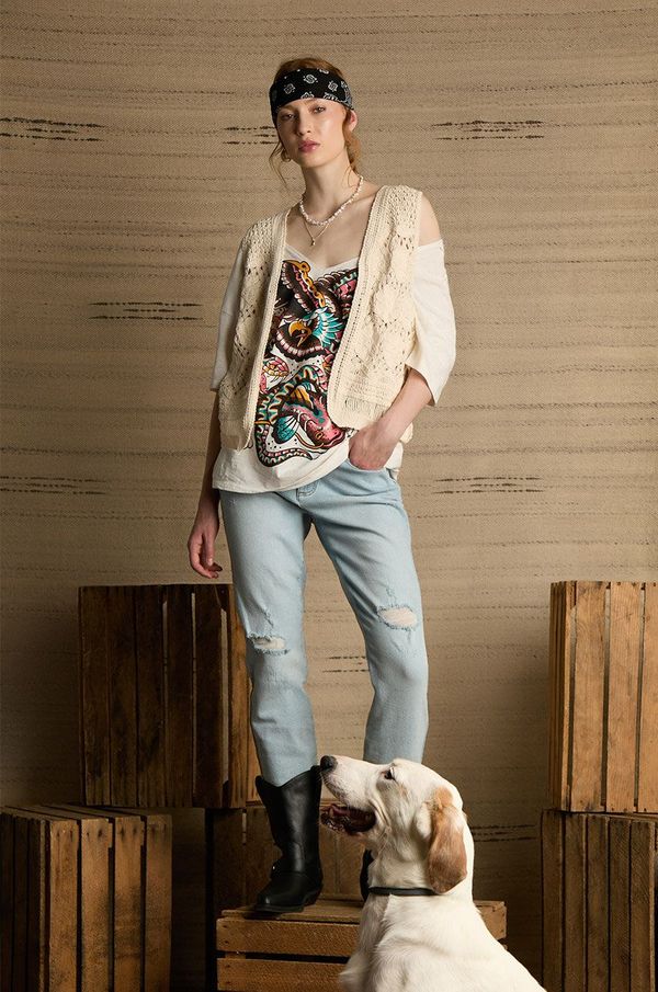 Medicine Pamučna majica Medicine za žene, boja: bež