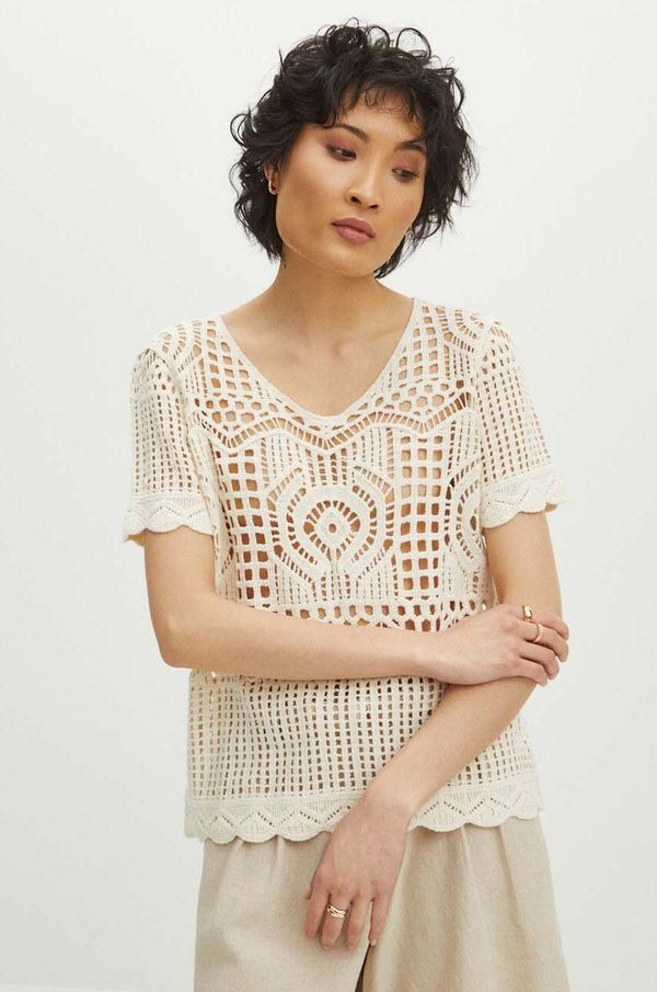 Medicine Pamučna majica Medicine za žene, boja: bež