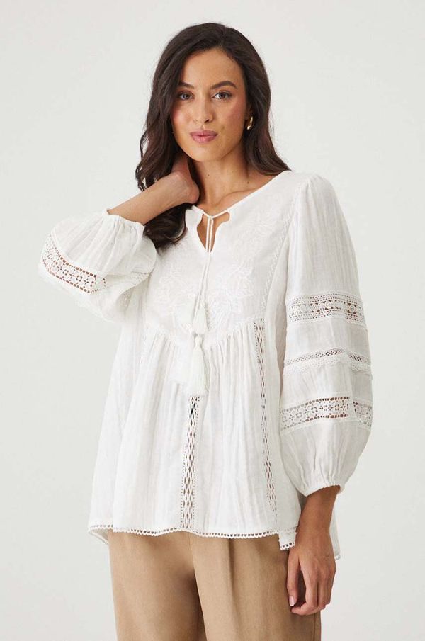 Medicine Pamučna majica Medicine za žene, boja: bijela, s aplikacijom