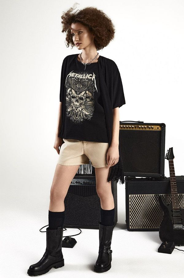 Medicine Pamučna majica Medicine za žene, boja: crna