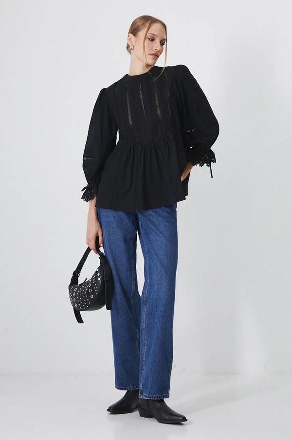 Medicine Pamučna majica Medicine za žene, boja: crna, s aplikacijom