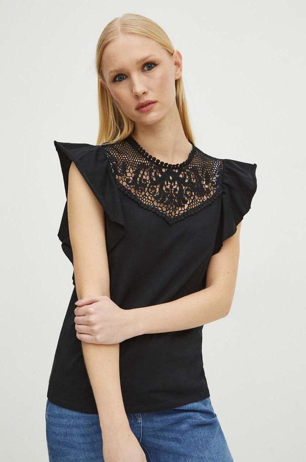 Medicine Pamučna majica Medicine za žene, boja: crna