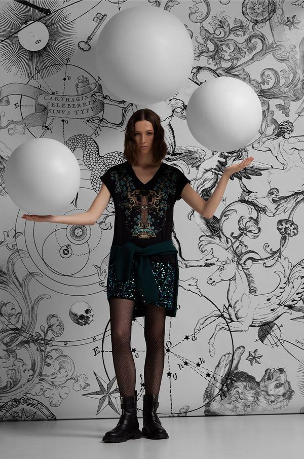 Medicine Pamučna majica Medicine za žene, boja: crna