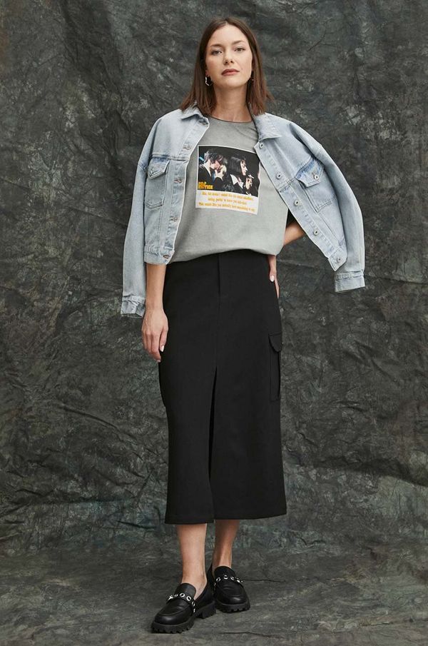 Medicine Pamučna majica Medicine za žene, boja: siva