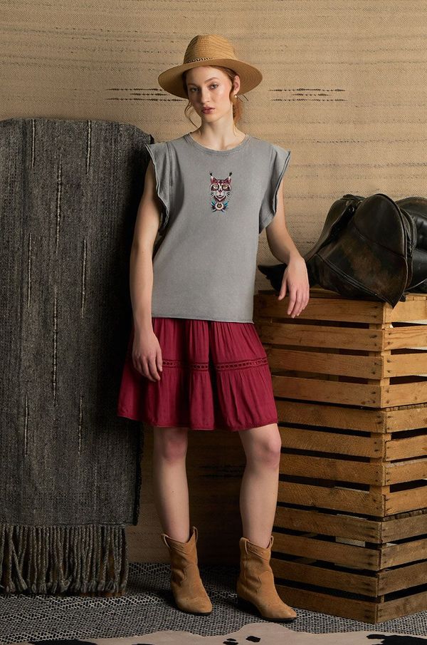 Medicine Pamučna majica Medicine za žene, boja: siva