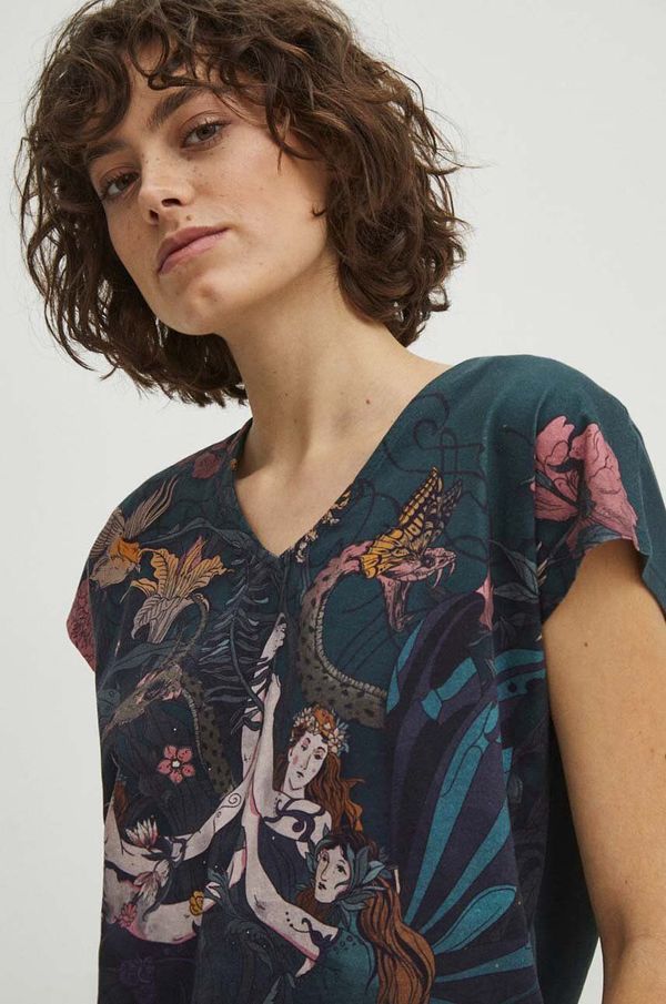 Medicine Pamučna majica Medicine za žene, boja: zelena