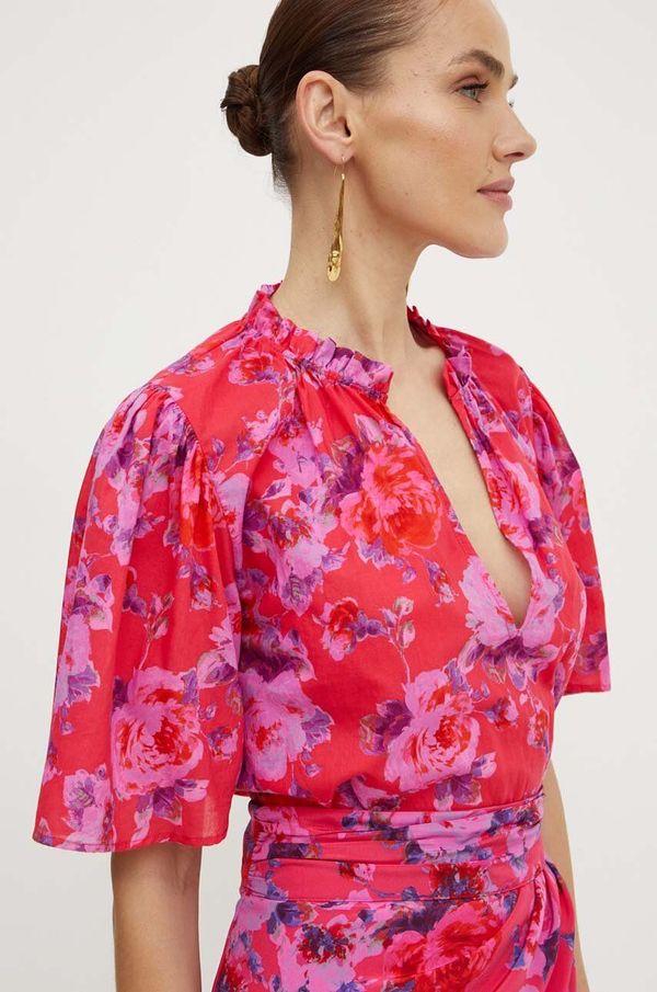 Morgan Pamučna majica Morgan OMELO.F za žene, boja: ružičasta, s uzorkom