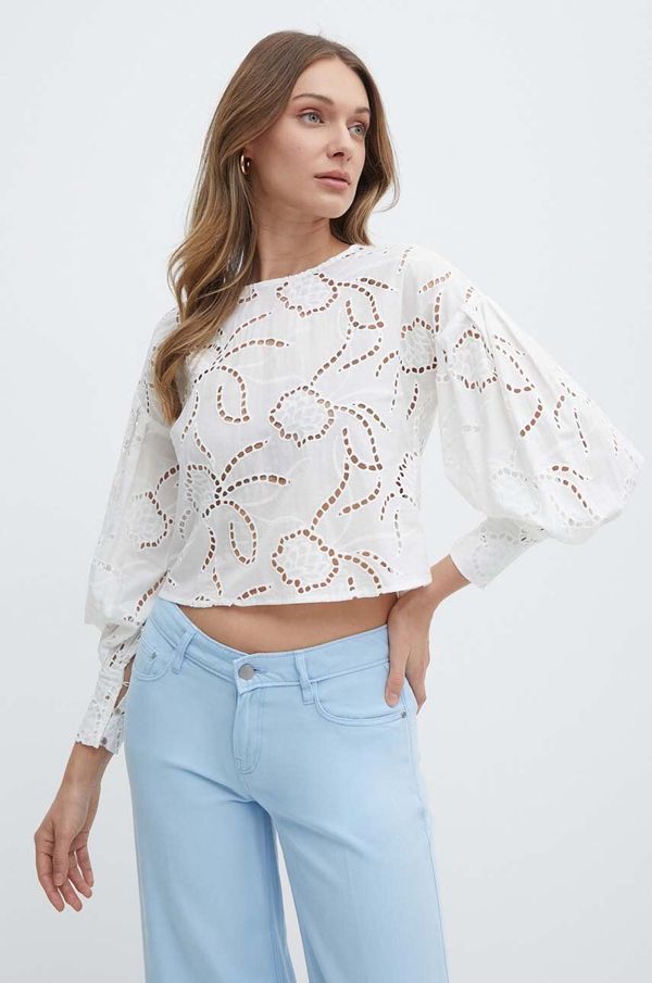 Morgan Pamučna majica Morgan OSIA za žene, boja: bijela, bez uzorka, OSIA