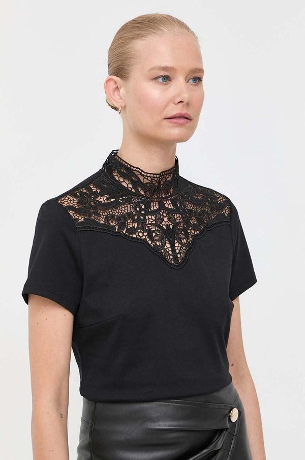 Morgan Pamučna majica Morgan za žene, boja: crna, bez uzorka