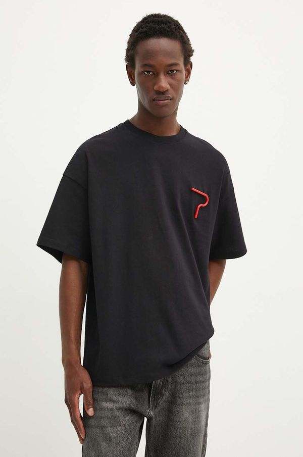 MSGM Pamučna majica MSGM za muškarce, boja: crna, bez uzorka, 3740MM134.247513