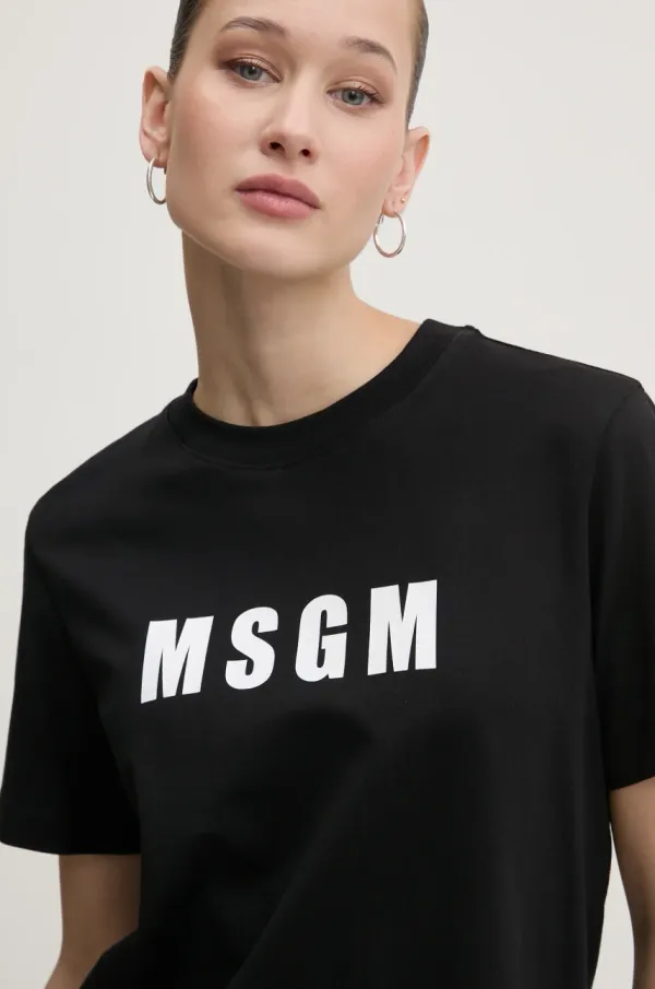 MSGM Pamučna majica MSGM za žene, boja: crna, 3841MDM92.257002