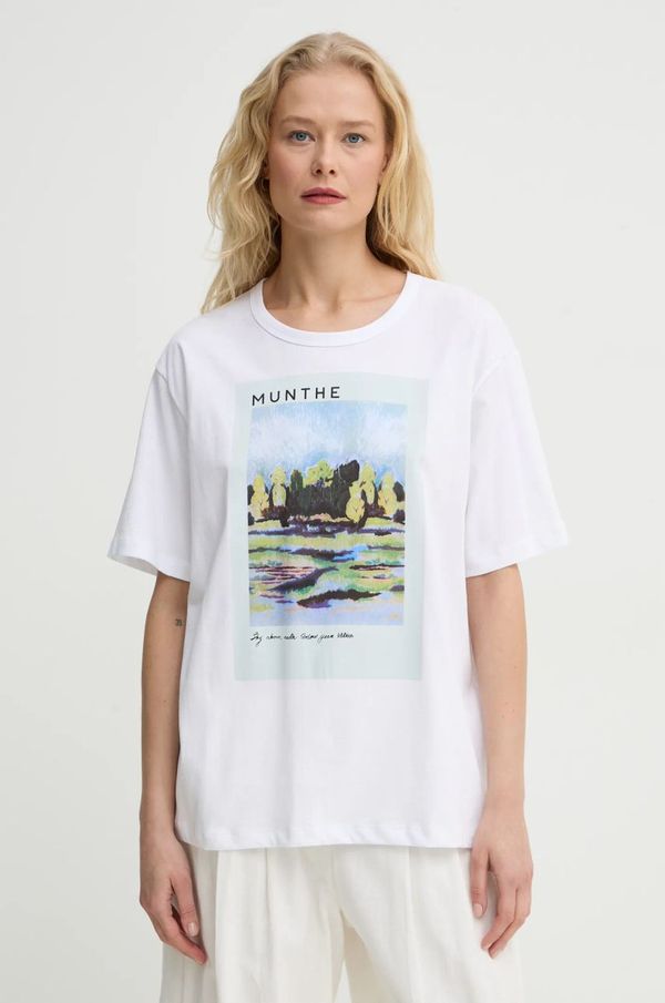 MUNTHE Pamučna majica MUNTHE SILANE za žene, boja: bijela, 244110024460