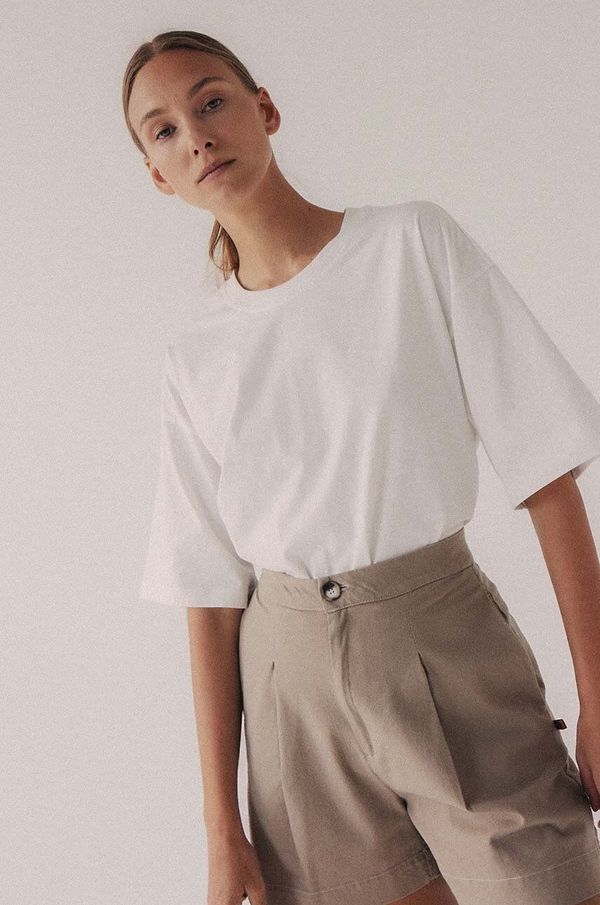 Muuv. Pamučna majica MUUV. boja: bijela