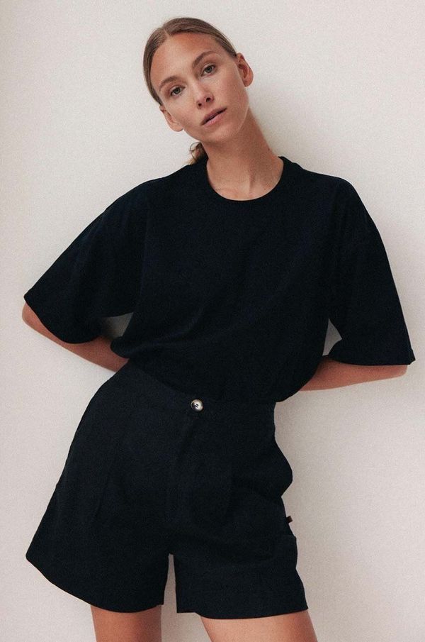 Muuv. Pamučna majica MUUV. READY TO WEAR boja: crna