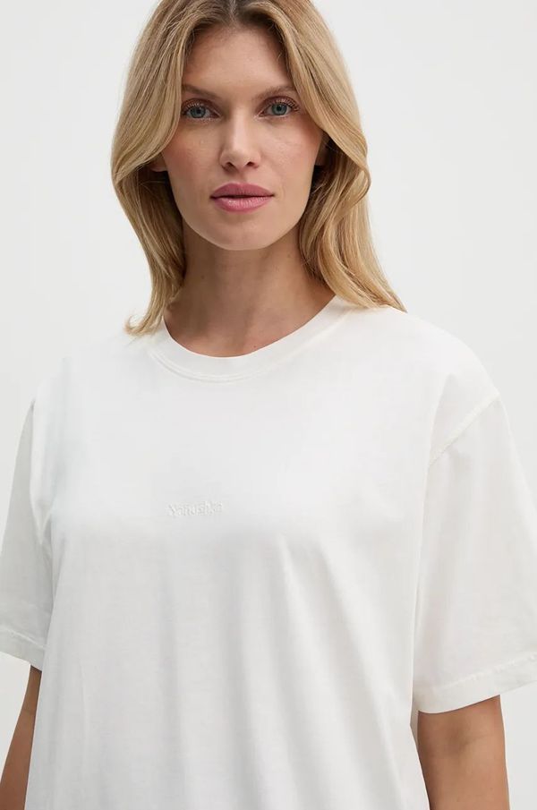 Nanushka Pamučna majica Nanushka REECE za žene, boja: bež, NU24CRSH00300