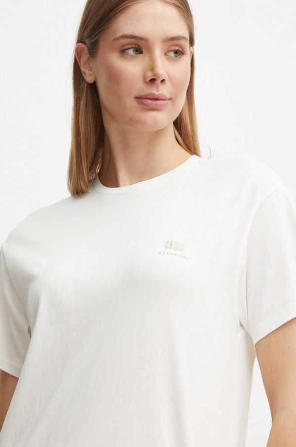 Napapijri Pamučna majica Napapijri S-Nina za žene, boja: bijela, NP0A4H872061