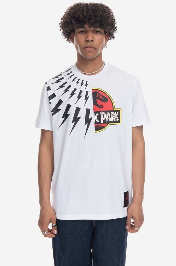 Neil Barrett Pamučna majica Neil Barett Jurassic Park Thunderb boja: bijela, s tiskom, PBJT141.U533S-1141