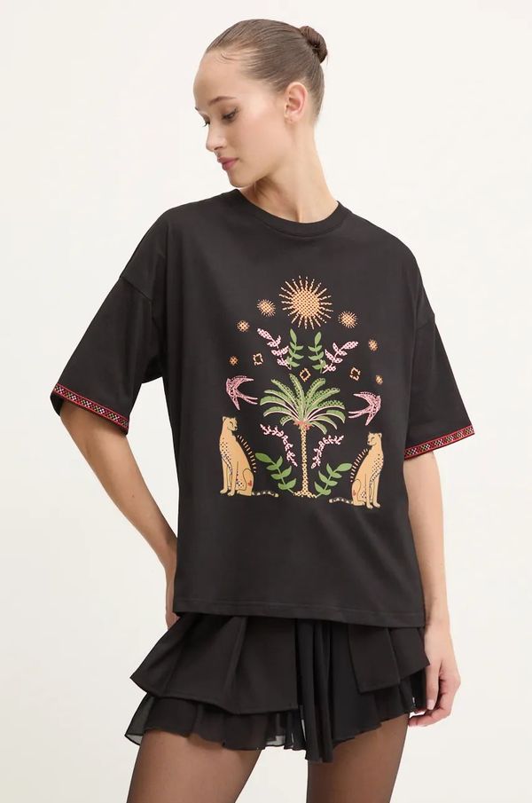 Never Fully Dressed Pamučna majica Never Fully Dressed Running Wilder Tee za žene, boja: crna, NFDTO1550