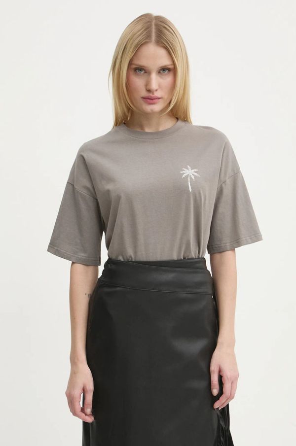 Never Fully Dressed Pamučna majica Never Fully Dressed Washed Grey Mystcial Tee za žene, boja: siva, NFDTO1545