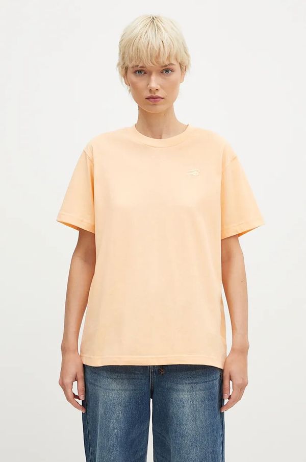 New Balance Pamučna majica New Balance Athletics Jersey za žene, boja: narančasta, WT41501PAE