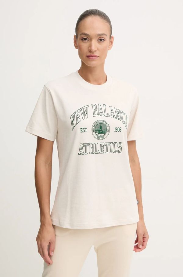 New Balance Pamučna majica New Balance za žene, boja: bež, WT43548LIT