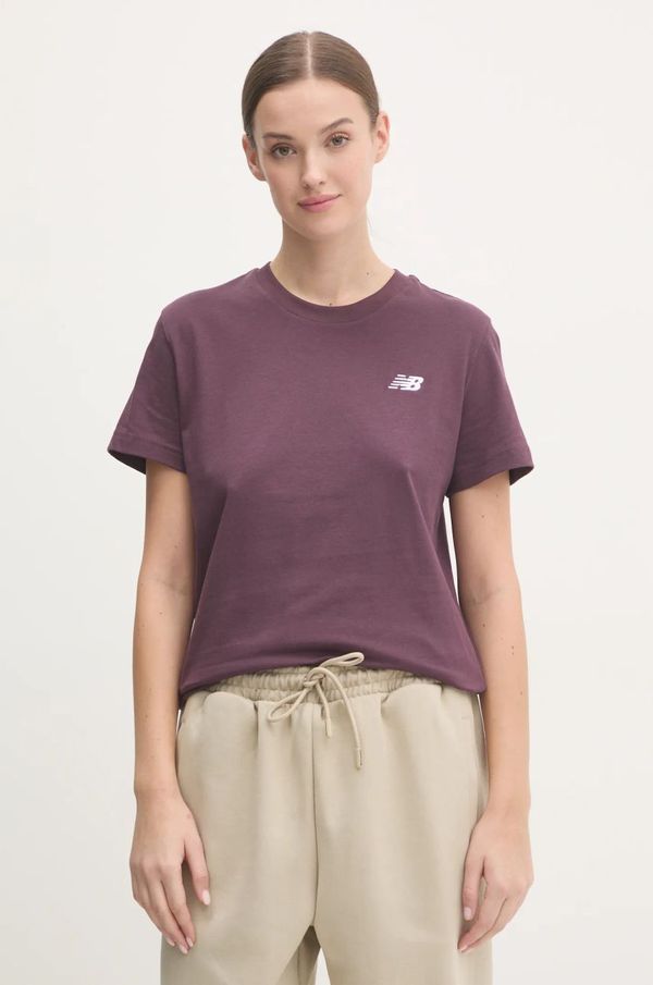 New Balance Pamučna majica New Balance za žene, boja: bordo, WT41509PLN
