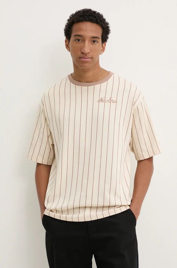 New Era Pamučna majica New Era za muškarce, boja: bež, s uzorkom, 60564847