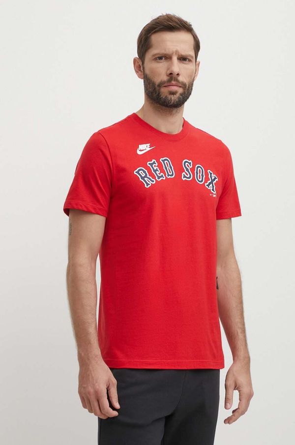 Nike Pamučna majica Nike Boston Red Sox za muškarce, boja: crvena, s tiskom
