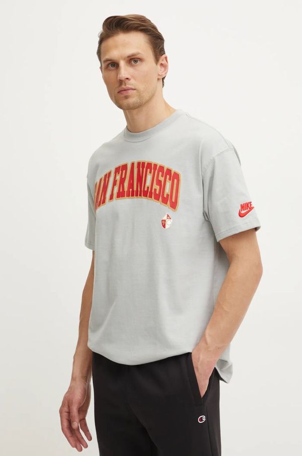 Nike Pamučna majica Nike San Francisco 49ers za muškarce, boja: siva, s tiskom, 01AY-09D-73V-NP1