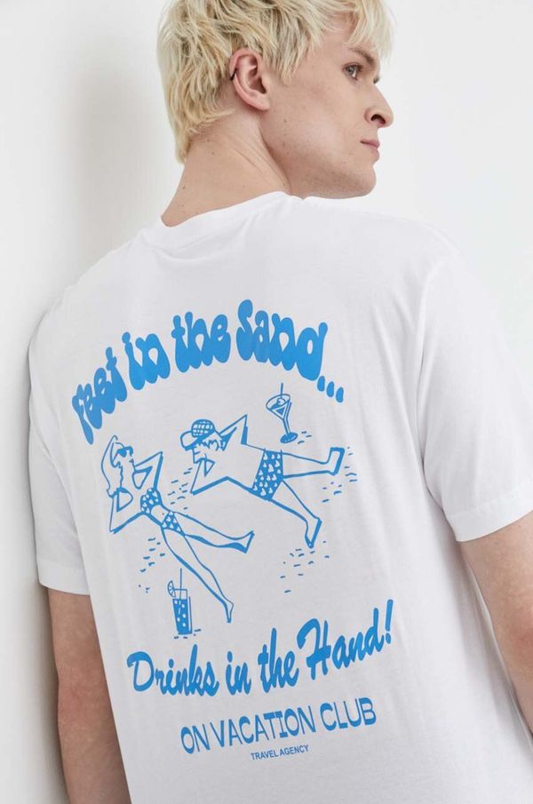On Vacation Pamučna majica On Vacation Beach Day boja: bijela, s tiskom, OVC T145