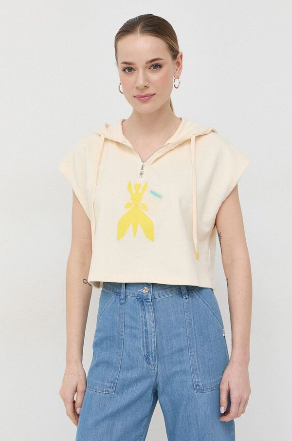 Patrizia Pepe Pamučna majica Patrizia Pepe boja: bež