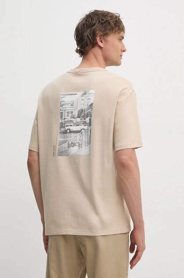 Pepe Jeans Pamučna majica Pepe Jeans ASTONE za muškarce, boja: bež, s tiskom, PM509646