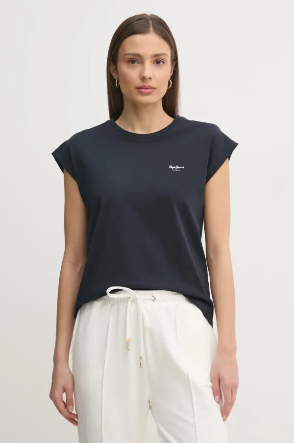 Pepe Jeans Pamučna majica Pepe Jeans BLOOMA za žene, boja: tamno plava, PL506030